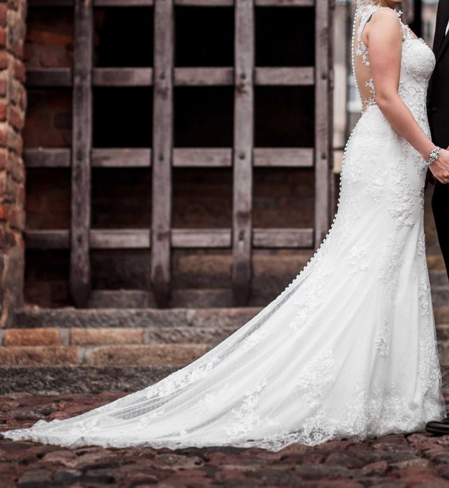 Koronkowa suknia ślubna, rozm.38/40 Justin Alexander, Rybka, Syrenka.