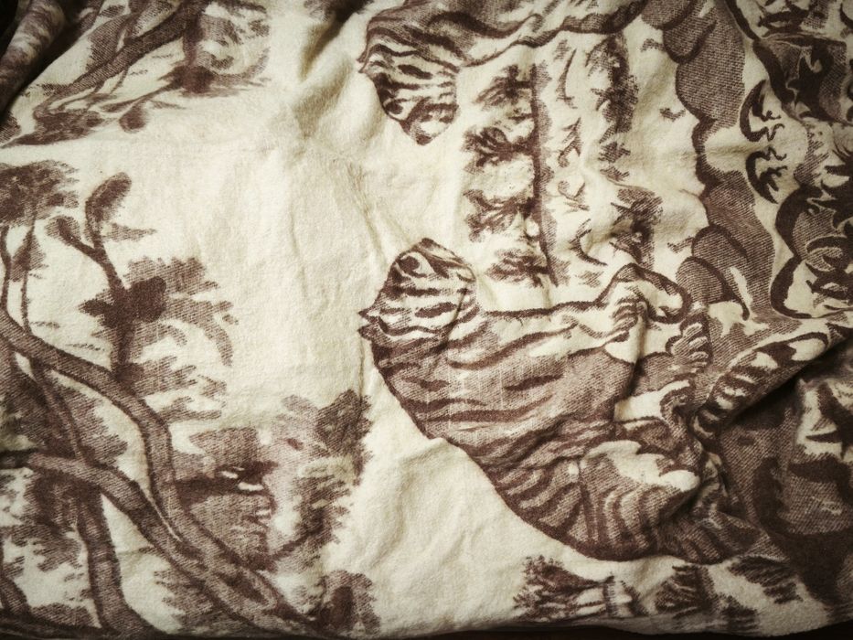 Одеяло из шерсти верблюда ковдра покрывало коричневое с тиграми