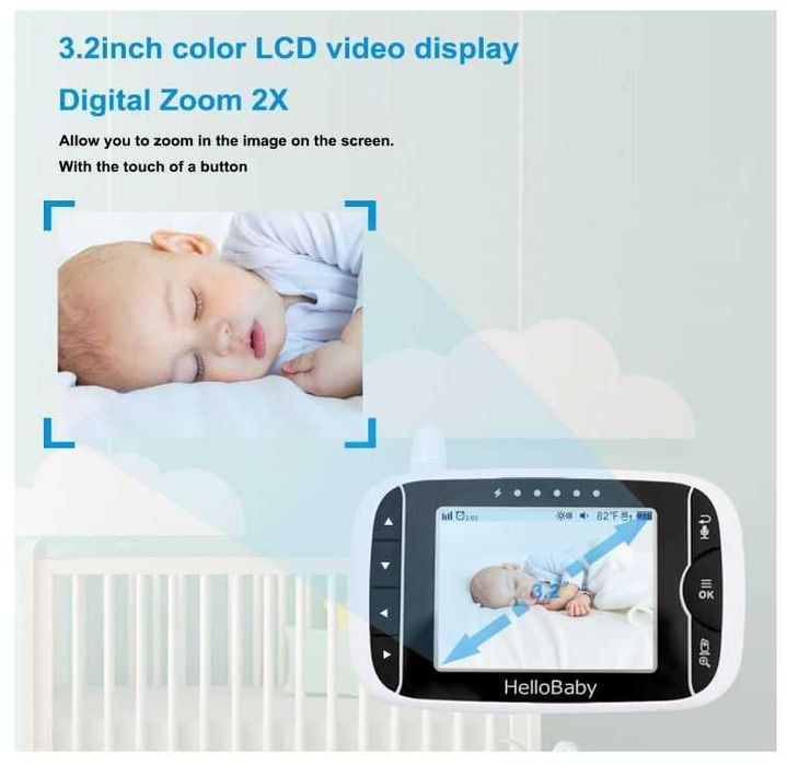 Niania elektroniczna obrotowa HelloBaby HB66Pro