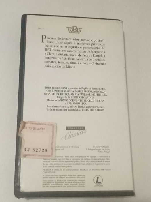 Cassete VHS  As Pupilas do Senhor Reitor