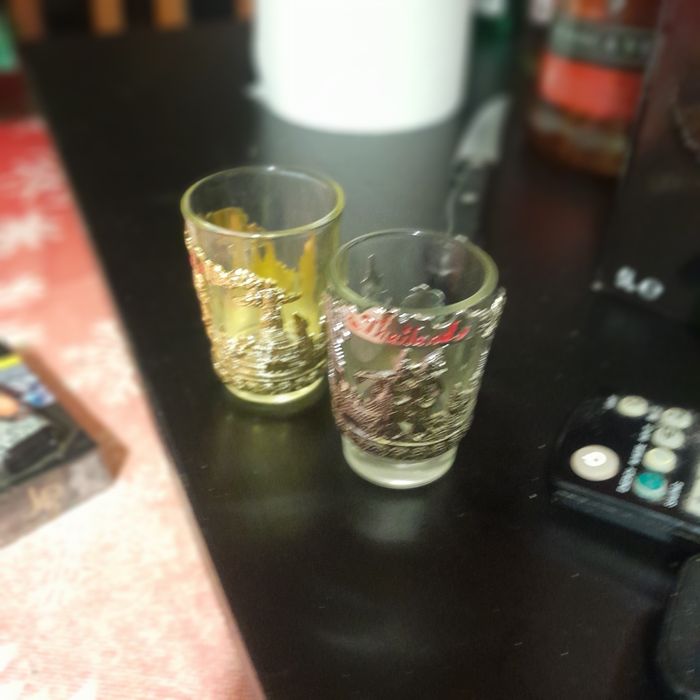 4 copos acamento ouro