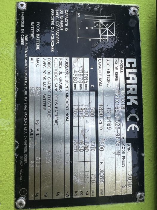 Sprzedam wózek Widlowy Clark 1,8 t