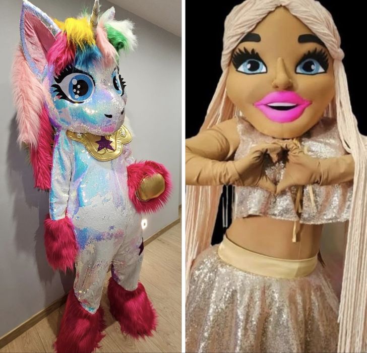 ŻYWE MASKOTKI / ANIMACJE (Jednorożec + Tancerka)