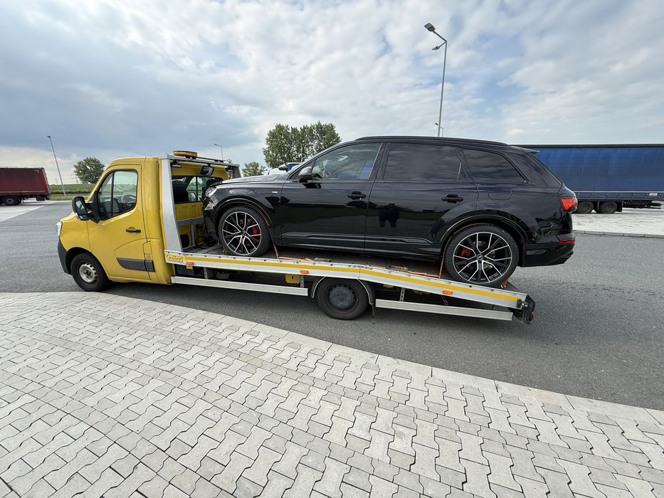 Transport Holowanie 24h przewóz pojazdów maszyn sprzetu budowlanego dobre ceny dmc. 3,5T autolaweta wynajem z kierowcą prywatnie