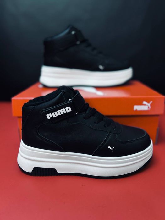 Кожаные кроссовки Пума / зимние красовки Пума / ботинки Puma / Нлвинка