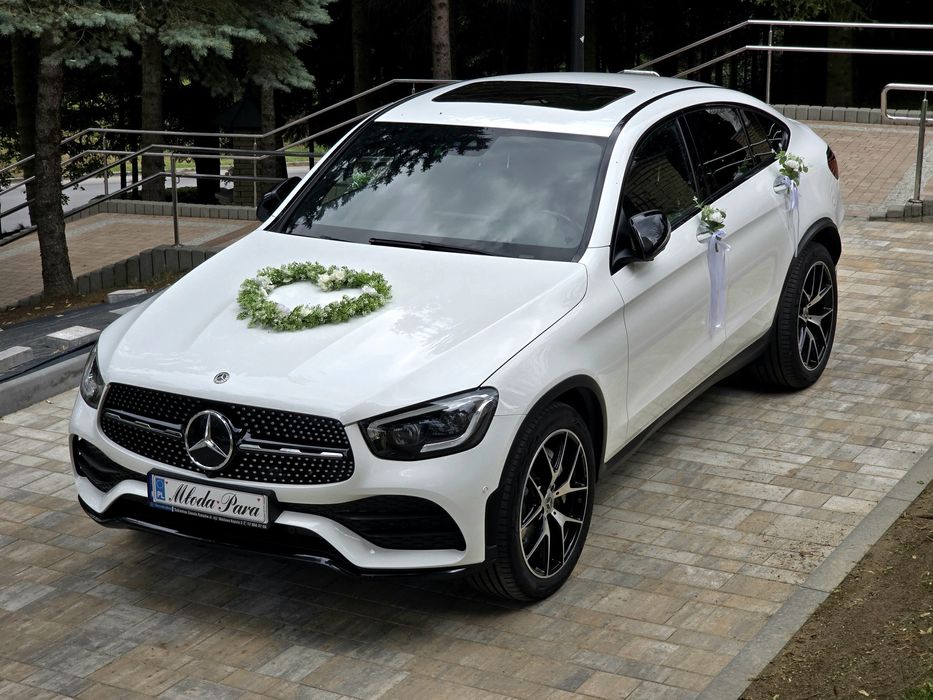 Auto do ślubu Mercedes GLC coupe, E klasa samochód na wesele, wolne te