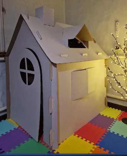 Картонный домик раскраска   95х75х110 см