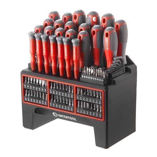 Набір викруток з комплектом насадок 114 од. INTERTOOL VT-3372 отвертки