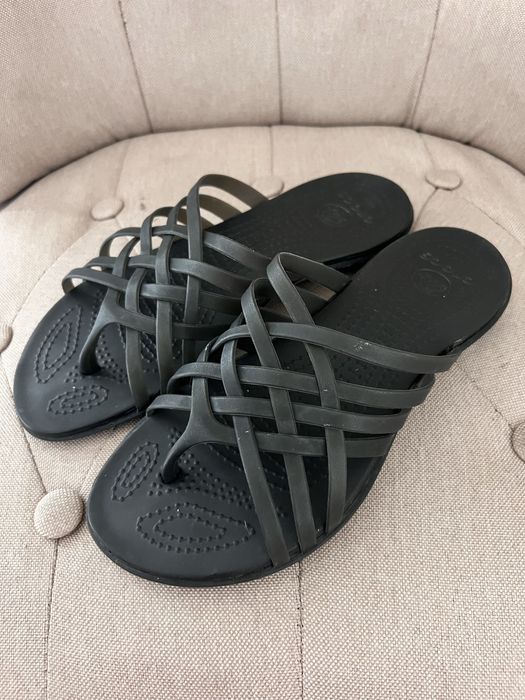 Crocs klapki czarne szare grafitowe damskie w8 38 39