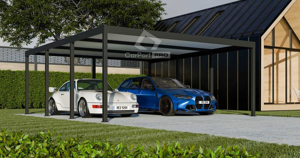 CarPort PREMIUM - wiata samochodowa 6x5,5 - antracyt  CP109