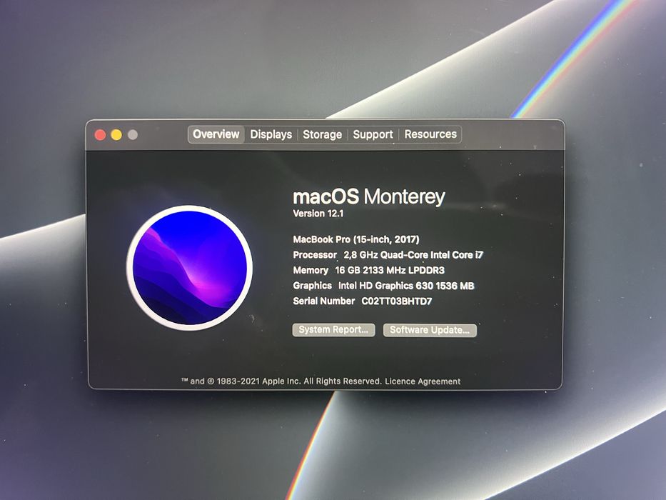 Macbook pro 2017 15-inch Touch Bar