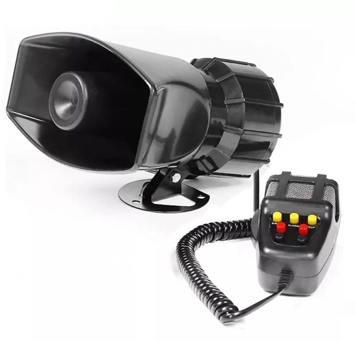 Comunicador Voz Megafone para veículos incluí 7 sons sirenes 110db 60W