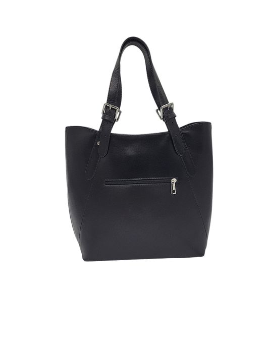 Klasyczna i stylowa torebka damska ze skóry naturalnej czarna