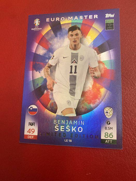 Cartas da coleção match attax euro 2024 “Euro Master”: Sesko, Sabitzez