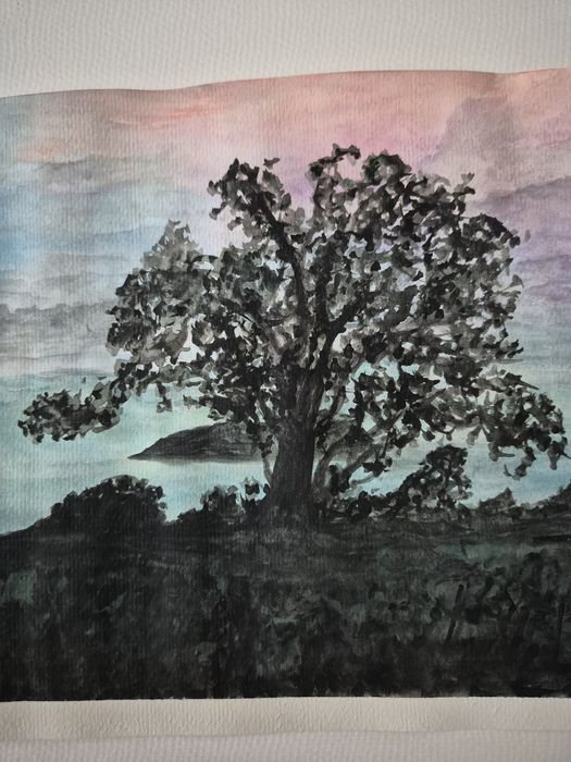 Pintura em aguarela Memórias da Costa Rica.