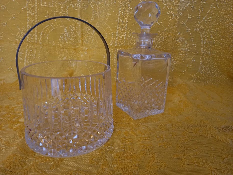 Conjunto copos, garrafa e balde gelo Cristal Atlantis64737822740609122