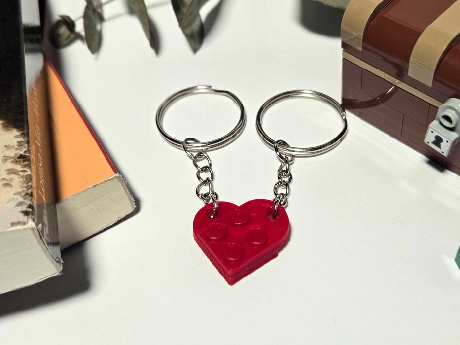 Porta-chaves Coração "Lego" para Casais - Dia dos Namorados (Novo)