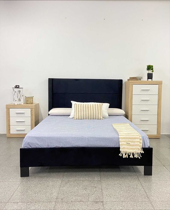 Cama casal 150x190cm veludo NOvo Levamos a sua casa Envio rapido
