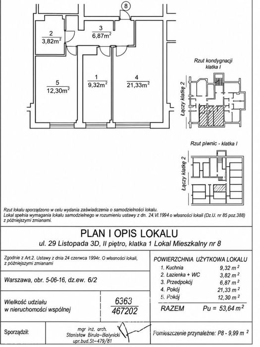 2 pok. | Śródmieście-Ujazdów| Piwnica 10m2