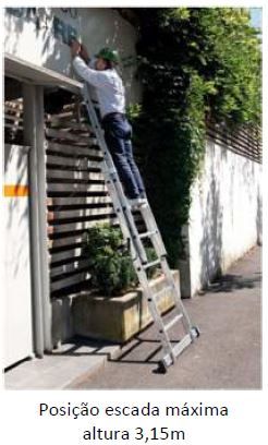 Andaime Escadas Aluminio Certificado Multiposições 4.15Mts
