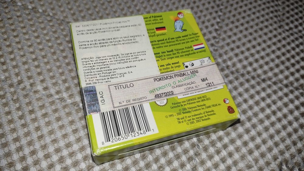 Jogo completo Pinball Mini para Pokémon mini consola
