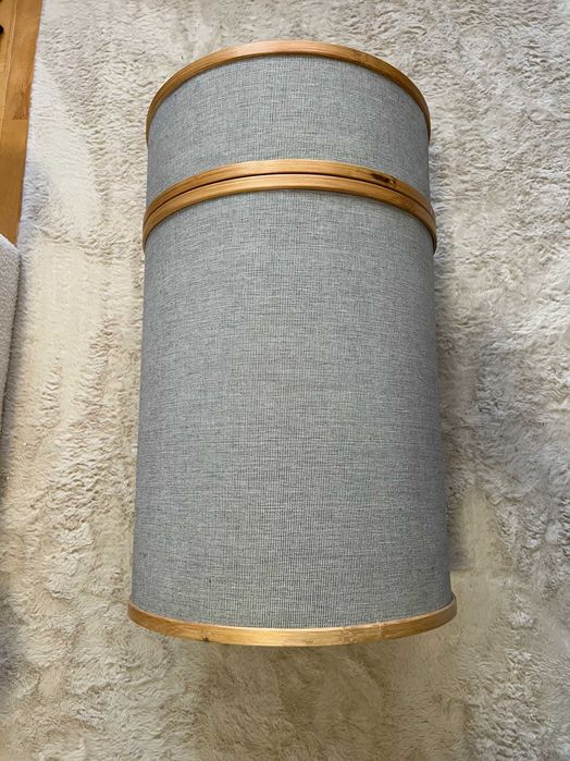 Hübsch Ease – designerski kosz na pranie / organizer bambusowy, 2-komorowy