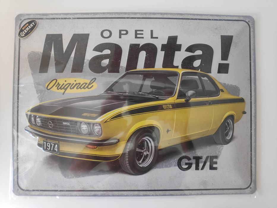 placa/chapa decorativa opel manta gt/e de 1974