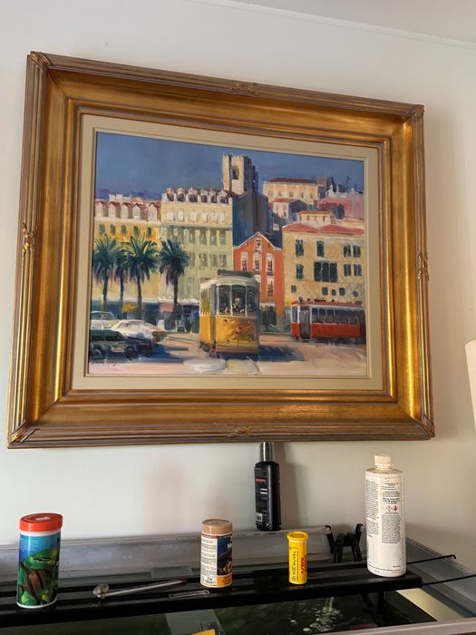 pintura a oleo sobre Lisboa