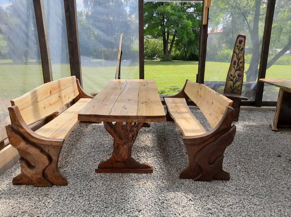 Meble ogrodowe - Stół i ławki