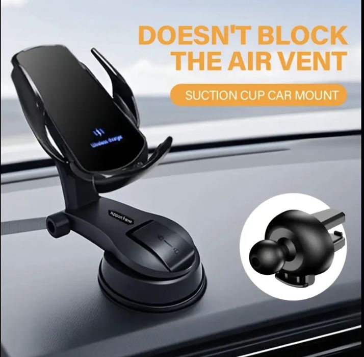 Тримач/держатель/штатив для телефону в авто з безпроводною зарядкою