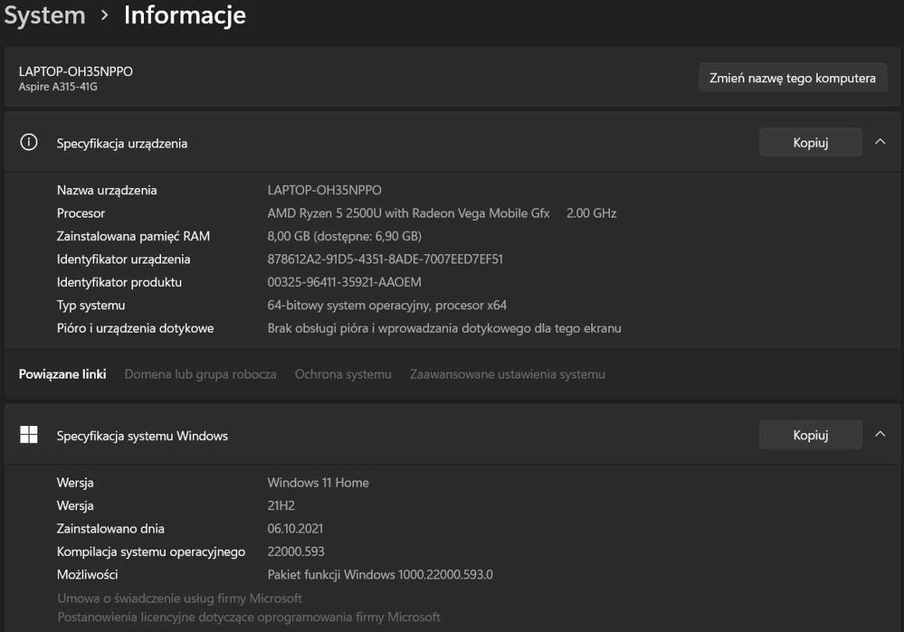 Acer Aspire 3 A315-41 R5P7