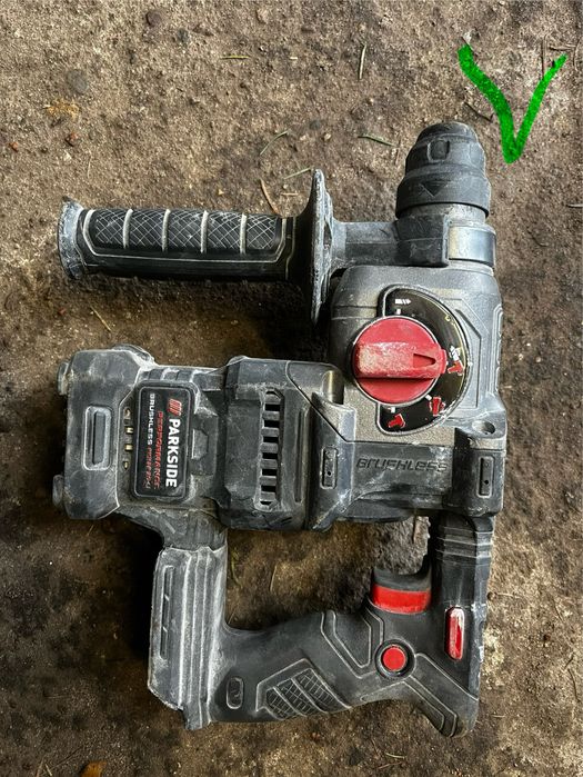 Parkside 2 x mlotowiertarka, 3 baterie, szlifierka. Sprawne i uszkodzo