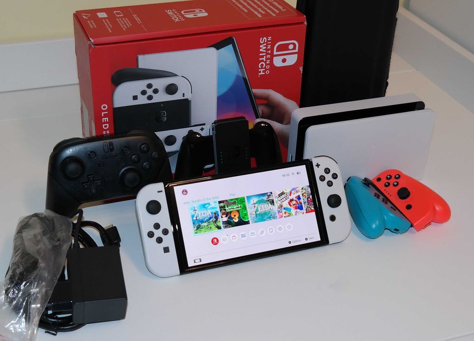 Nintendo Switch Oled Mario, 256 GB przeróbka Kamikaze CFW + Pad Pro