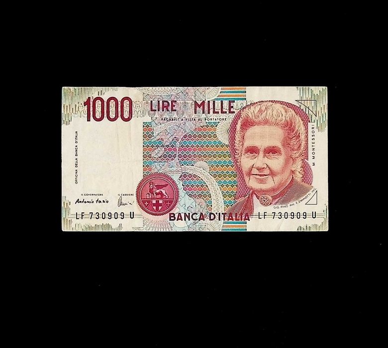 Банкнота 1000 лір 1990 рік, Італія