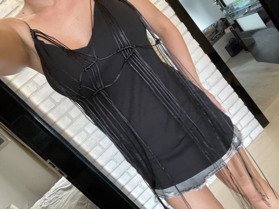 Zara bluzka top na ramiączkach czarna M
