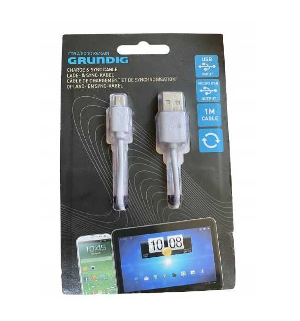 Kabel MICRO USB 1m GRUNDIG biały