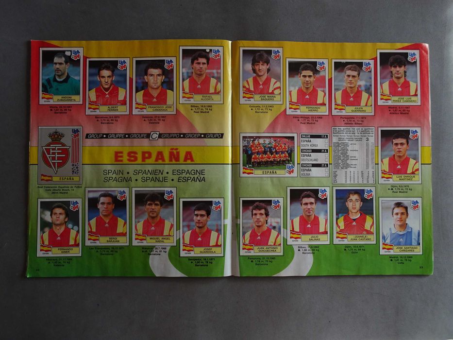 Caderneta cromos de futebol USA 94 World Cup Panini (falta 1 cromo)
