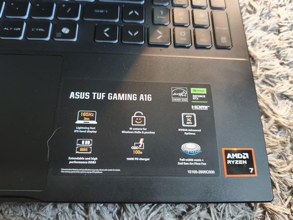 Laptop ASUS TUF Gaming A16 FA608UM-R7165W