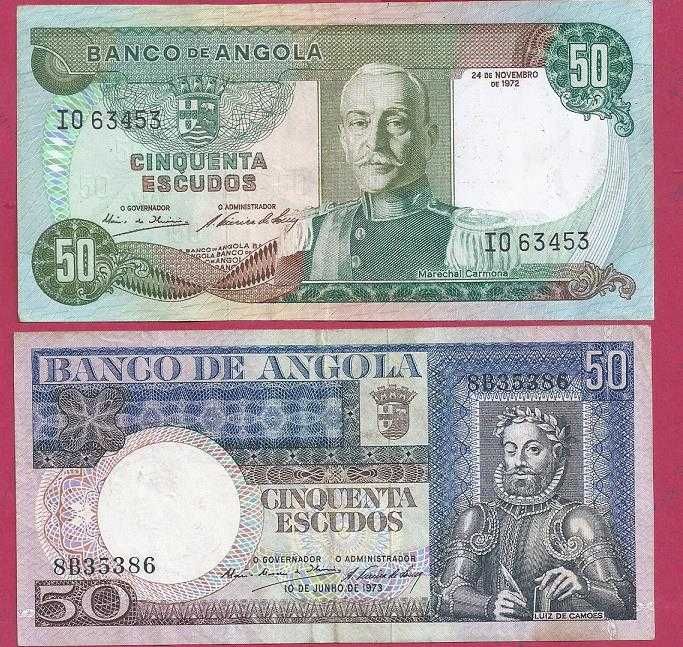 Notas de Ex-Colonia Angola 6 Diferentes de 20 e 50 Escudos