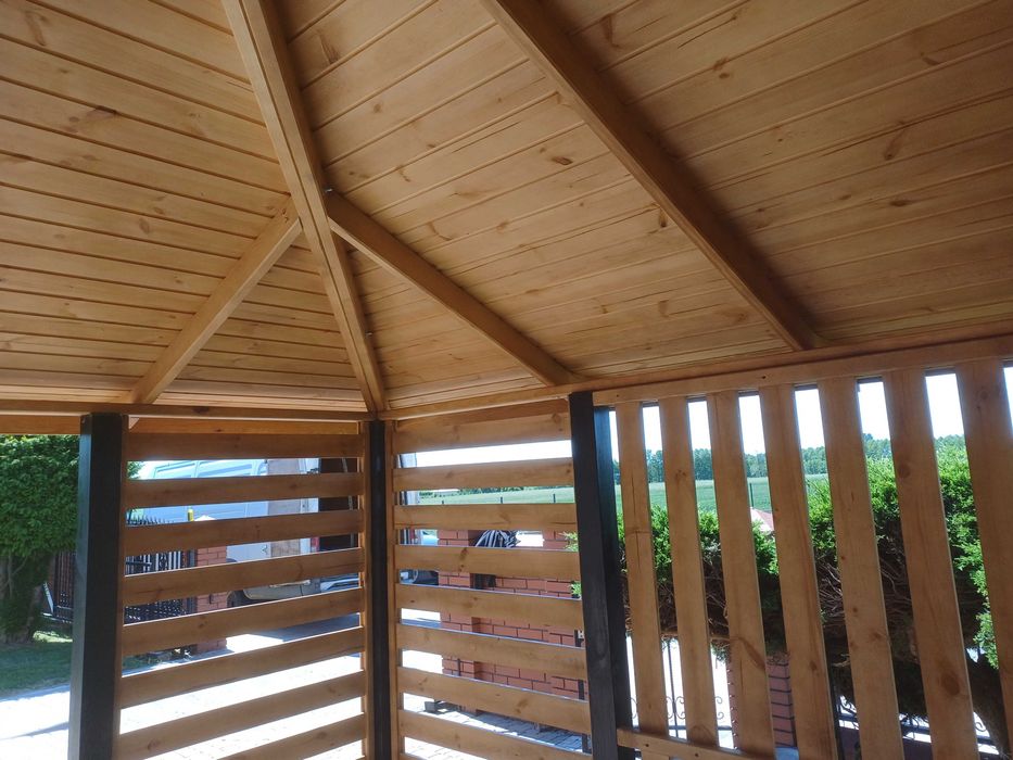 Altana drewniana ogrodowa 3×3 m Nowoczesna Altanka Pergola taras ogród