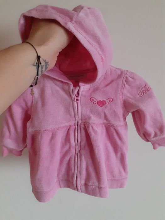 Ciepła welurowa bluza KappAhl dla dziewczynki 62-68