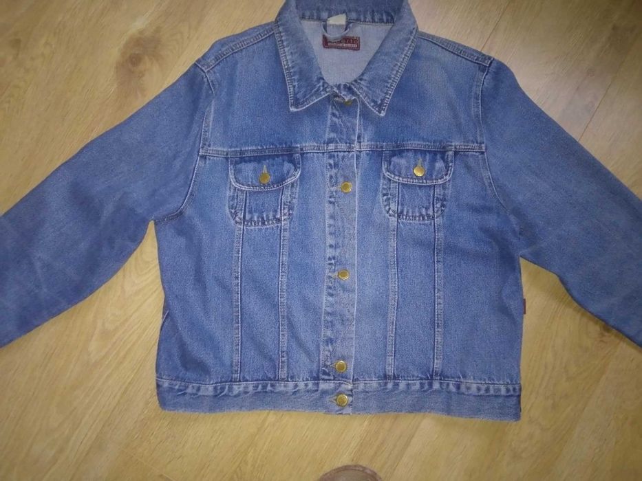 Kurtka jeansowa dżinsowa damska granatowa niebieska PRL jeans kieszeń