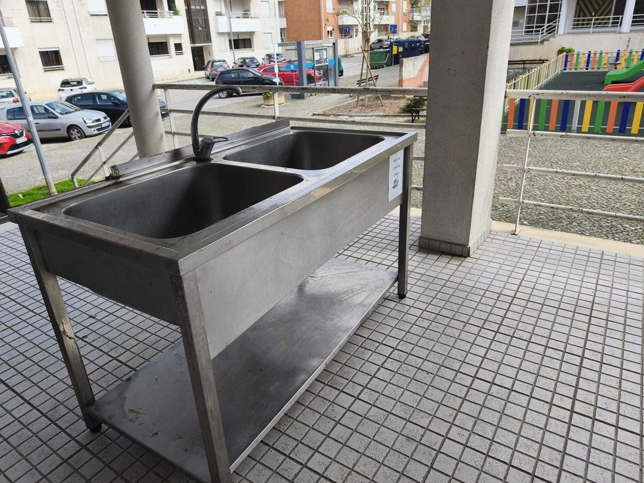 Bancada dupla inox