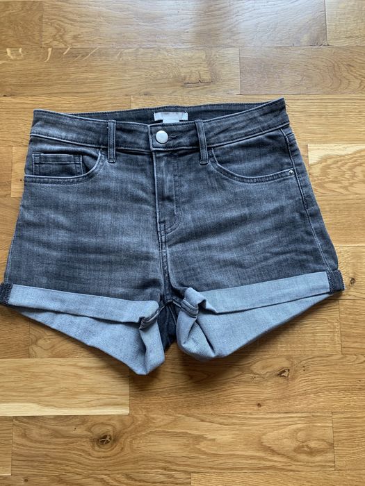 Szare krótkie spodenki H&M z wysokim stanem