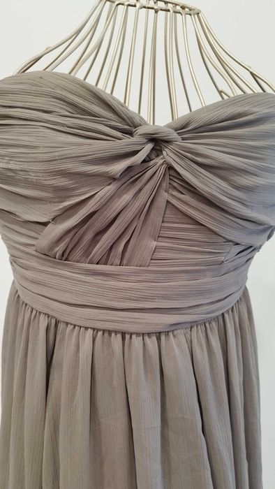 Vestido cai-cai midi Cinzento