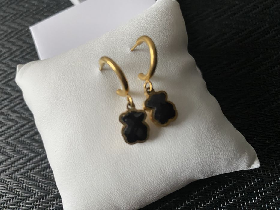 Tous kolczyki czarno zlote
