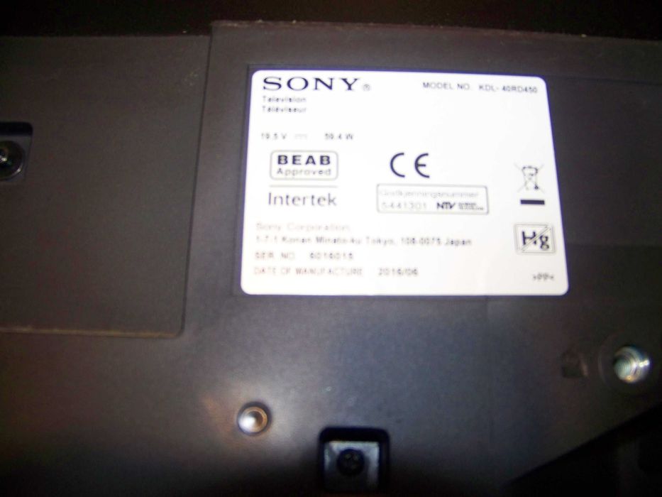 televisão sony 40 " KDL-40RD450 com ecrã partido