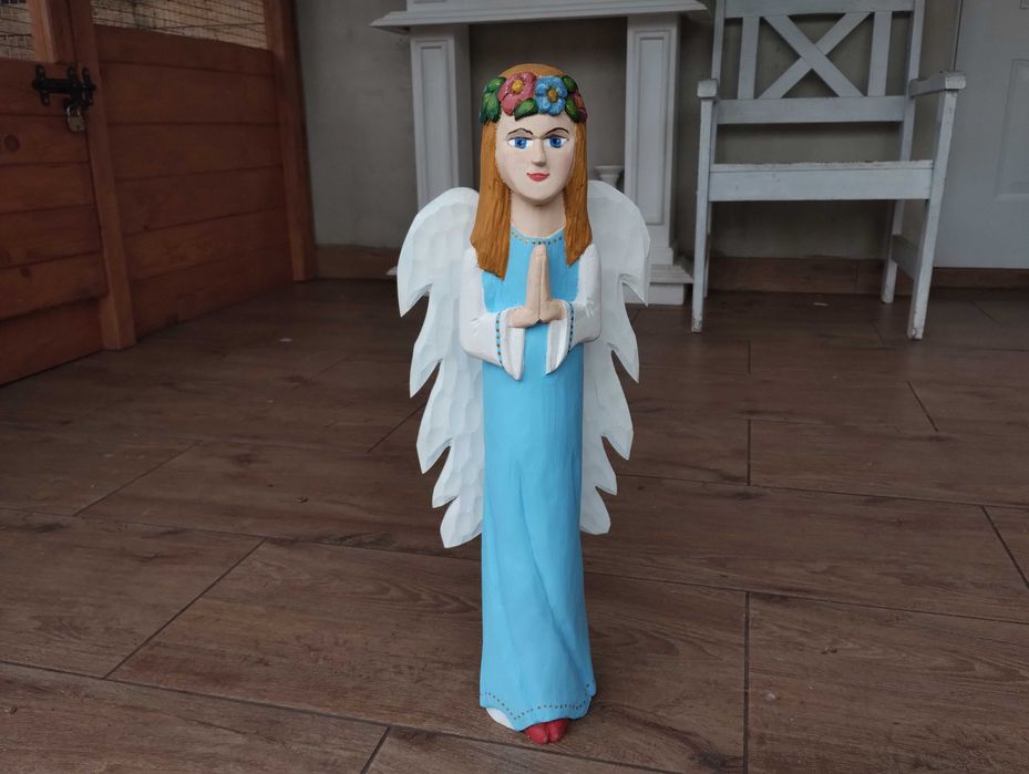 anioł ręcznie rzeżbiony, figura 55cm