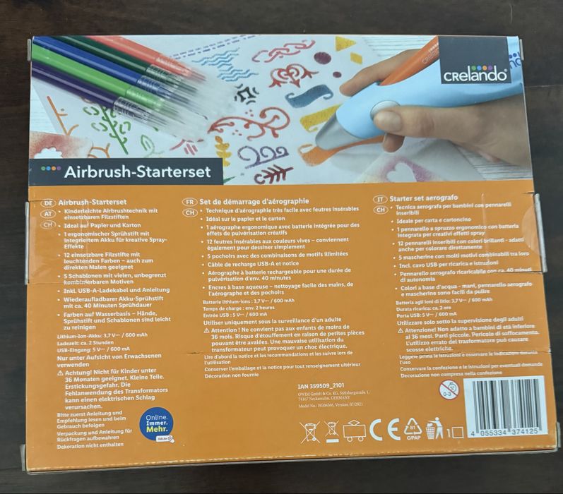 Airbrush Starterset prezent upominek zestaw Crelando nowy