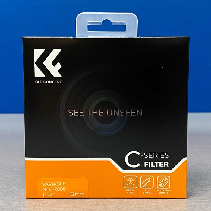 K&F Concept ND2-2000 Slim 62mm (Filtro ND Variável) - SELADO
